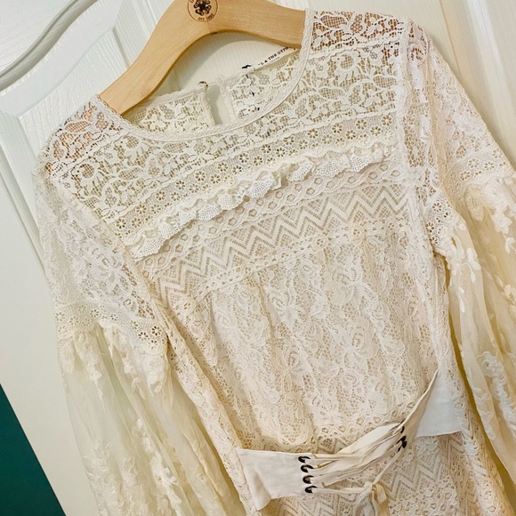 NWT Spell & the Gypsy Collective Cream Dawn Lace Belted Midi Dress - Picture 10 of 17